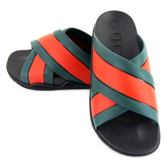 GUCCI Criss Cross Rubber Sandals Brand New In Box - Picture 1 of 10